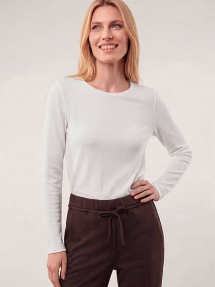 Shirt in Feinstrickoptik Offwhite