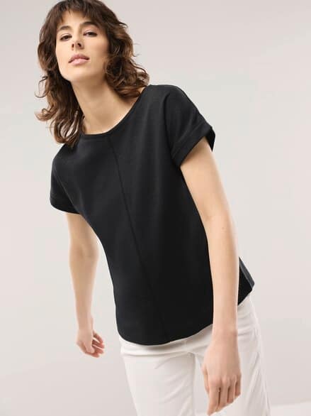 Kimonoshirt Leinenmix Schwarz