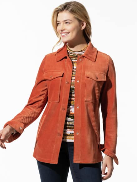 Cordjersey-Hemdjacke Terracotta Cordjersey-Hemdjacke Terracotta