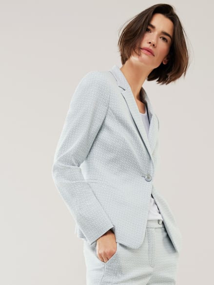 Jacquardblazer Rauchblau/Weiß Jacquardblazer Rauchblau/Weiß