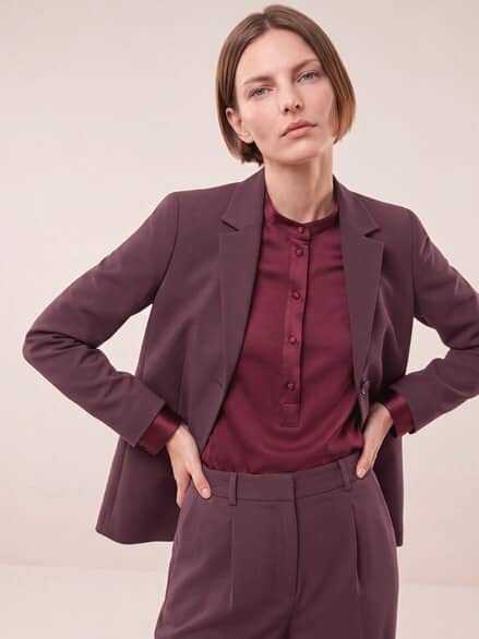 Knitterarmer Blazer mit Revers Merlot Knitterarmer Blazer mit Revers Merlot