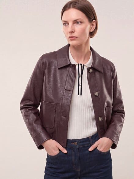 Blouson aus veganem Leder Merlot Blouson aus veganem Leder Merlot