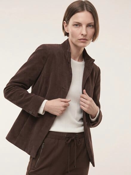 Cordjacke in A-Linie Kaffee