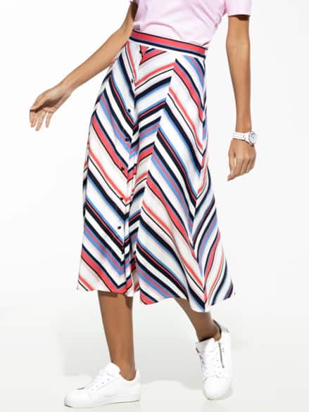 Leinenmix Rock Premium Blau/ Weiß Leinenmix Rock Premium Blau/ Weiß