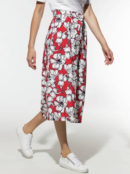 Leinenmixrock Mohnblume Multicolor