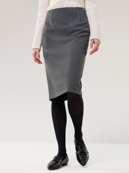 Jerseyrock Strickoptik Schwarz/Grau Jerseyrock Strickoptik Schwarz/Grau