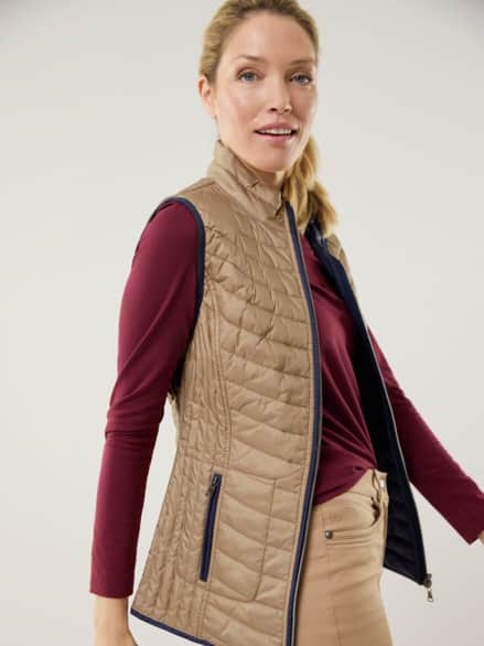 Wende-Steppweste Caramel/Marine Wende-Steppweste Caramel/Marine