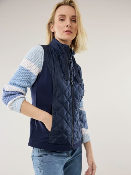 Leichtweste Materialmix Marine Leichtweste Materialmix Marine