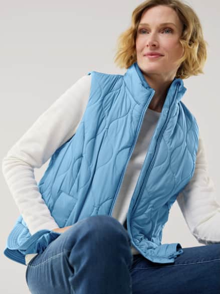 Wellensteppweste Ozeanblau/Rauchblau Wellensteppweste Ozeanblau/Rauchblau