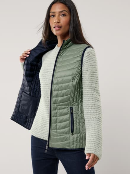 Wende-Steppweste Khaki/Marine Wende-Steppweste Khaki/Marine