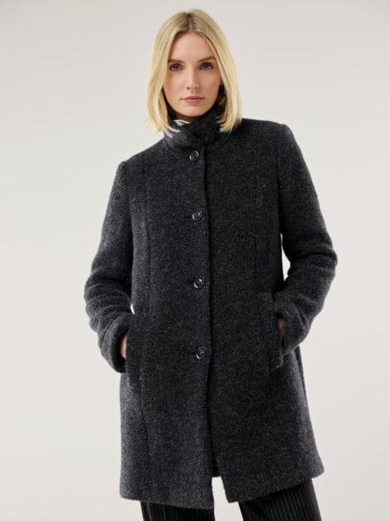 Alpaka-Flausch-Kurzmantel anthrazit Alpaka-Flausch-Kurzmantel anthrazit