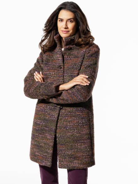 Wollflauschmantel Multicolor Grün/Beere Wollflauschmantel Multicolor Grün/Beere