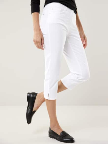 Baumwoll-Capri Supersoft Weiß