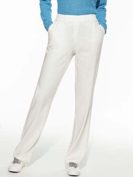 Softleinenmix-Hose Marlene Weiß