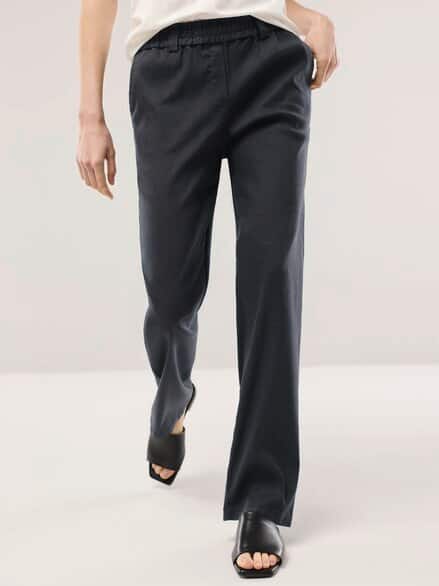 Softleinenmix-Hose Marlene Schwarz