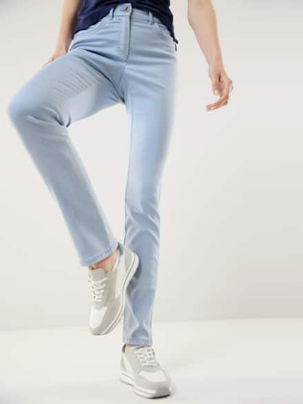 Extraglatt Baumwollhose Slim Fit Eisblau