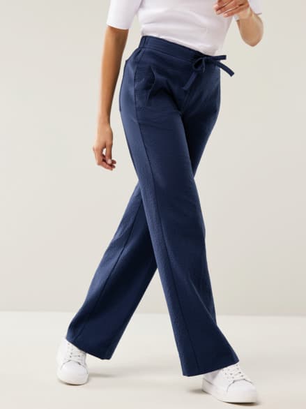 Marlenehose Seersucker Marine Marlenehose Seersucker Marine