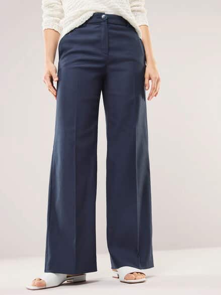 Marlenehose mit Struktur Nachtblau Marlenehose mit Struktur Nachtblau