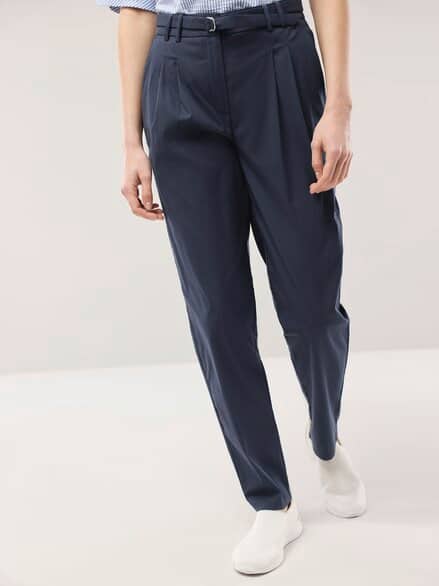 Bundfaltenhose aus Baumwollmix Nachtblau Bundfaltenhose aus Baumwollmix Nachtblau