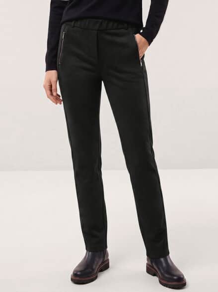 Suede Hose aus elastischem Material Schwarz