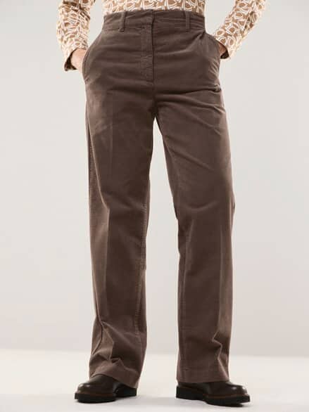 Marlene Hose aus weichem Cord Kaffee
