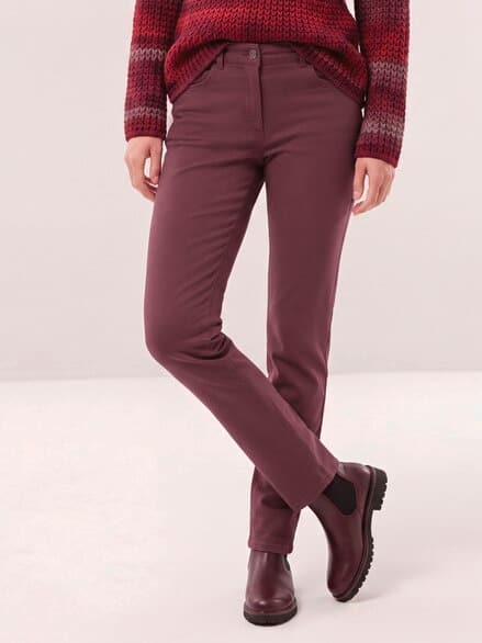 Extraglatt Baumwollhose Slim Fit Merlot