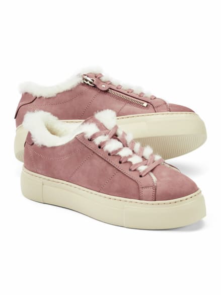 Lammfell City-Sneaker Lavendel
