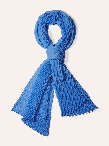 Plissee-Schal Meerblau