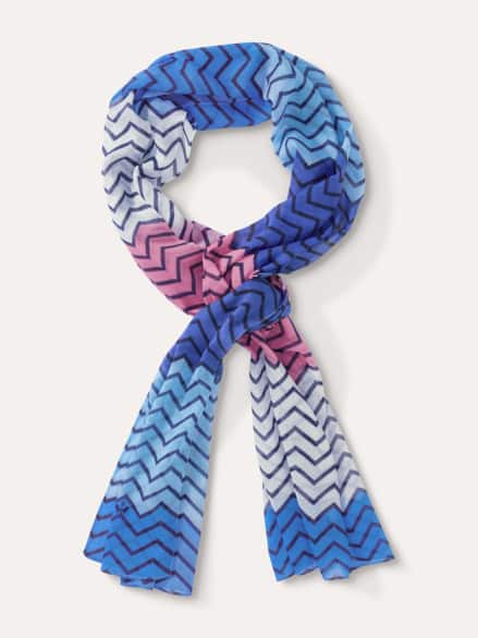 Zick Zack Schal Blau/Rosa