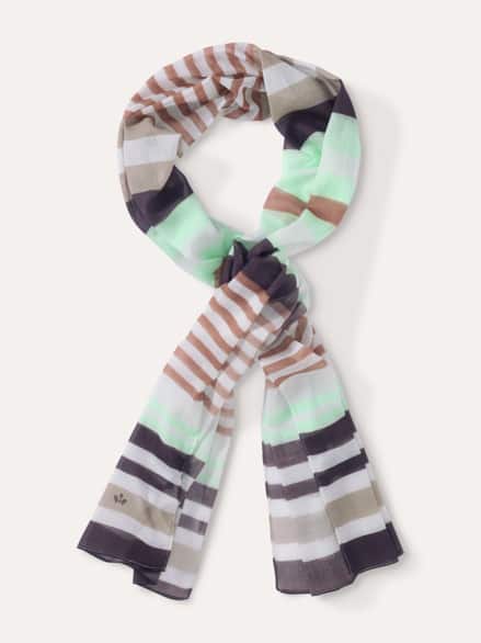 Streifenschal Natur/Grün