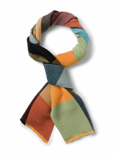 Plissee-Schal Safran/Grün