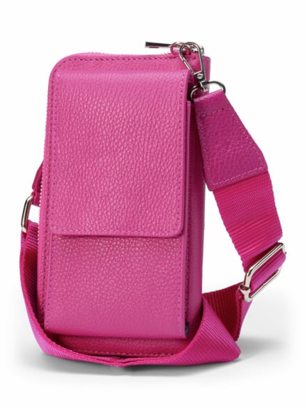Leder-Handy-Portemonnaie Fuchsia