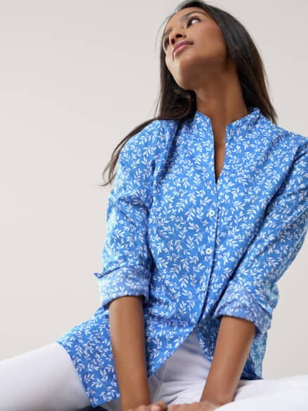 Extraglatt-Bluse Kelchkragen Minimal Königsblau Extraglatt-Bluse Kelchkragen Minimal Königsblau