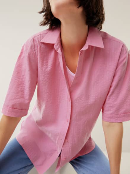Seersucker Hemdbluse Nelke Seersucker Hemdbluse Nelke