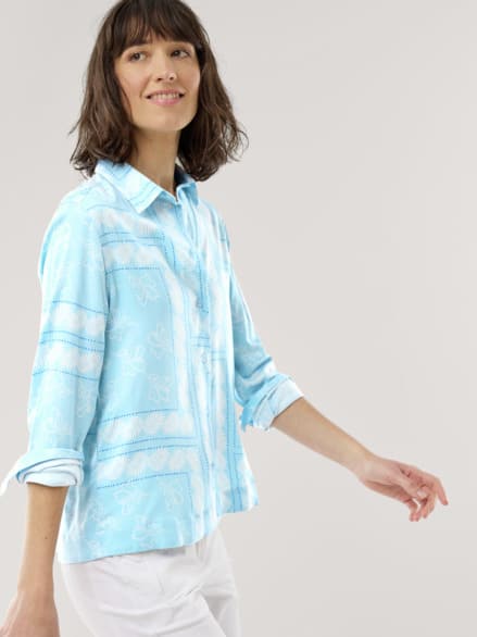 Easy Care Bluse Bandana Skyblue Easy Care Bluse Bandana Skyblue