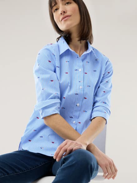 Baumwoll-Bluse Zeitlos Schiffchen Baumwoll-Bluse Zeitlos Schiffchen