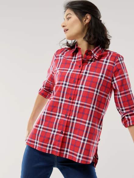 Baumwoll-Bluse Zeitlos Karo Rot Baumwoll-Bluse Zeitlos Karo Rot