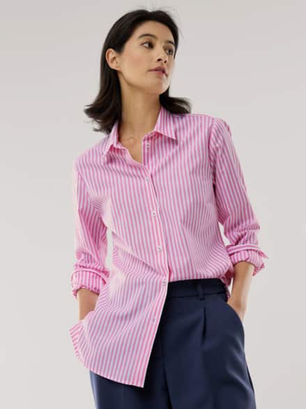 Baumwoll Bluse Perfect Match Streifen Malve