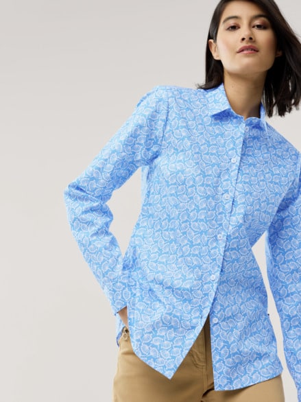Baumwoll Bluse Perfect Match Millefleurs Jeansblau Baumwoll Bluse Perfect Match Millefleurs Jeansblau