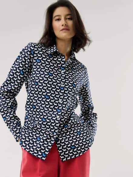 Extraglatt Baumwoll-Bluse Scotch Blau Extraglatt Baumwoll-Bluse Scotch Blau