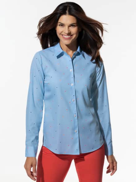 Extraglatt Baumwoll-Bluse Tupfen Extraglatt Baumwoll-Bluse Tupfen
