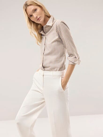 Extraglatt-Hemdbluse Everyday 2.0 Streifen Sand