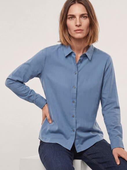 Hemdbluse aus Thermoflanell Smokey Blue
