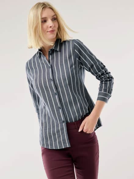 Thermo-Flanell-Hemdbluse Streifen Marine Thermo-Flanell-Hemdbluse Streifen Marine