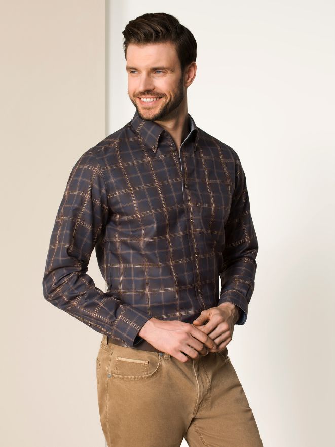 Extraglatt-Freizeithemd Marone Extraglatt-Freizeithemd Marone