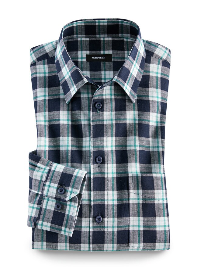 Leinenhemd Jeanskaro Leinenhemd Jeanskaro