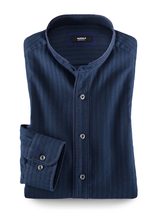 Denim-Stehkragenhemd Denim-Stehkragenhemd