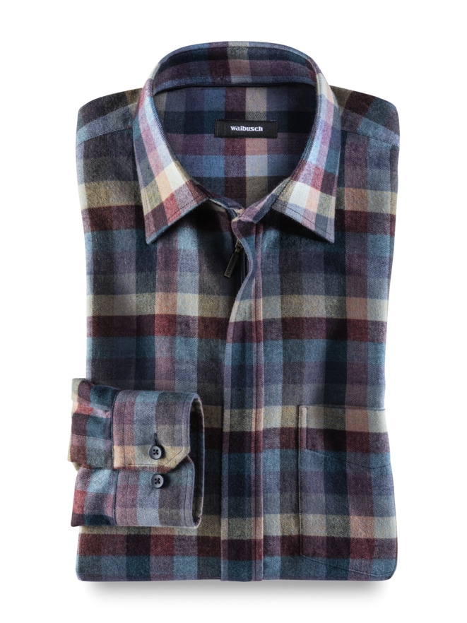 Flanell-Hemd Reißverschluss Flanell-Hemd Reißverschluss