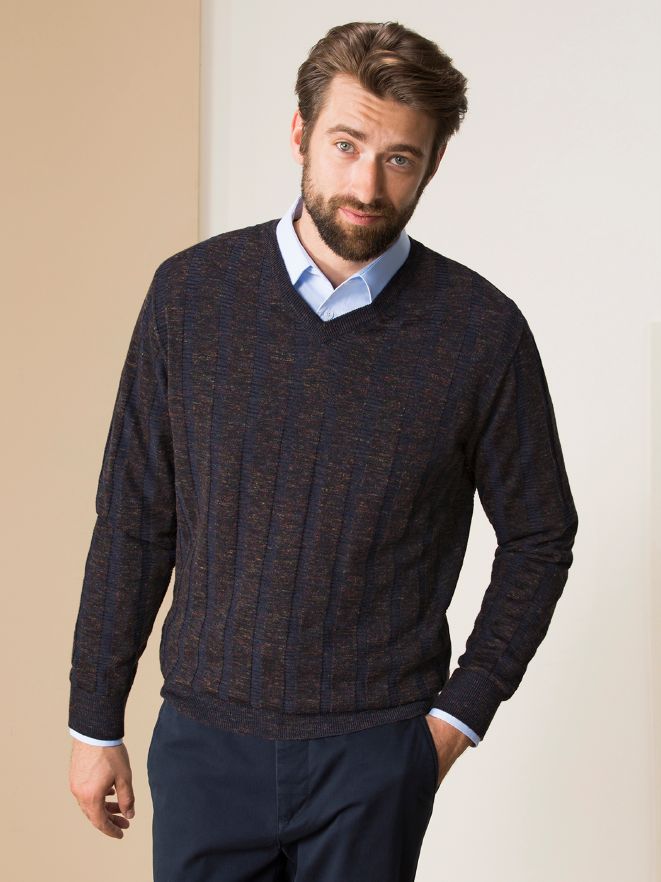 Woll-Leinen Pullover Lorenzoni Woll-Leinen Pullover Lorenzoni