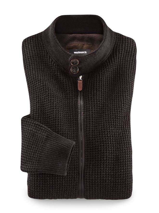 Strickfleece Jacke Schalkragen Strickfleece Jacke Schalkragen